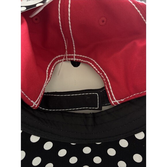 Disney Minnie Mouse Womens Baseball Hat Adjustable Strapback Cap White Polka Dot - Picture 4 of 4